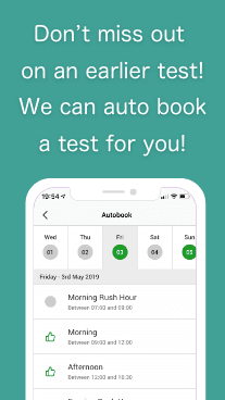 We can auto book you an earlier driving test