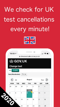 We check the DVSA website for test cancellatons every minute
