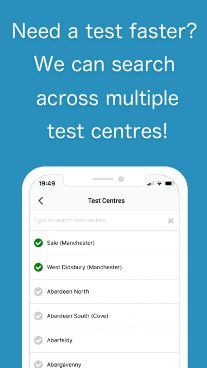 We can search across multiple driving test centres in the UK