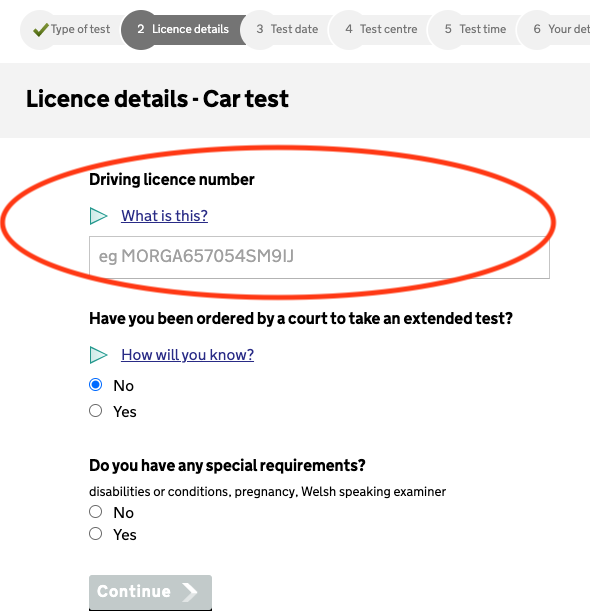 Your licence details
