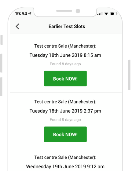 View All Found Driving Test Cancellations In App And Book